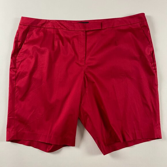 NWOT Talbots Shorts Women's Size 24W Red Plus Size Cotton Spandex Stretch - Picture 1 of 12